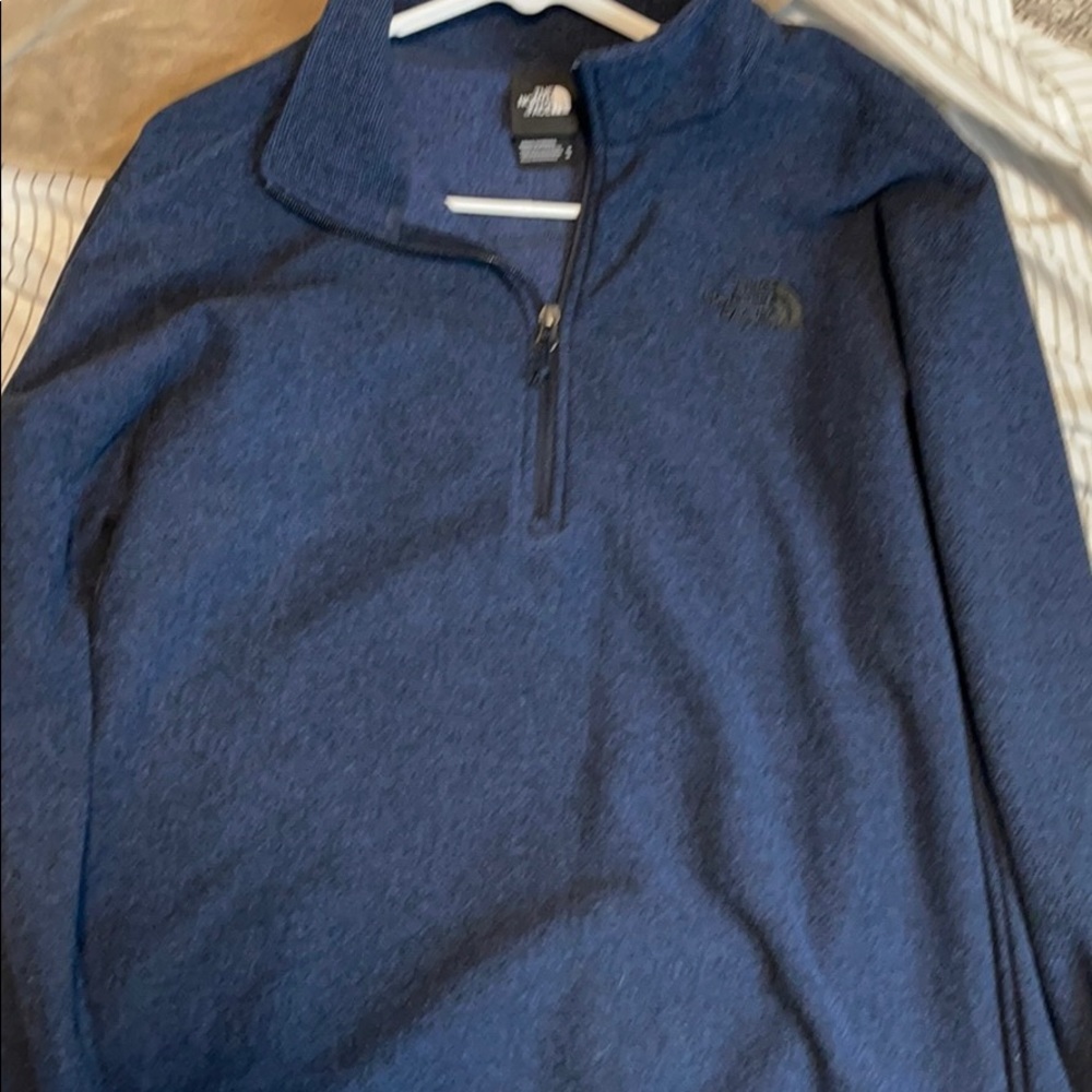 north face zip up crew neck